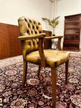 Engelse Chesterfield stoel Olijfgroen
