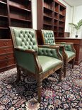 Engelse Chesterfield Library chair fauteuil Groen