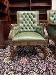 Engelse Chesterfield Library chair fauteuil Groen