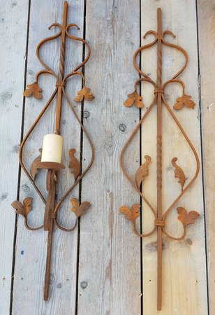 Smeedijzeren ornament kandelaar roest - OS1