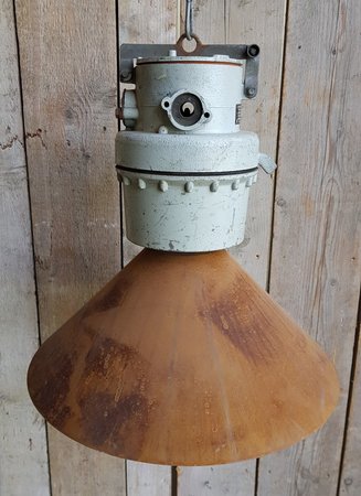 Robuuste industriƫle hanglamp cortenstaal roest - HI11