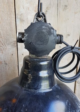 Vintage industriële emaille hanglamp - HI16