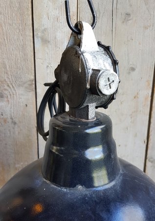Vintage industriële emaille hanglamp - HI16