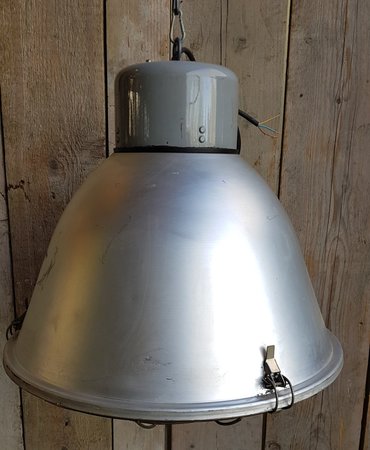 Authentieke metalen fabriekslamp met kooi - HI22