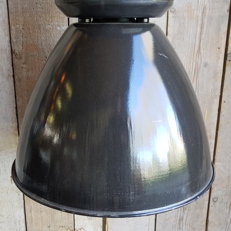 Hoge antieke industriële emaille hanglamp - HI22