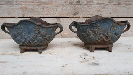 Brocante Franse gietijzeren Jardinière