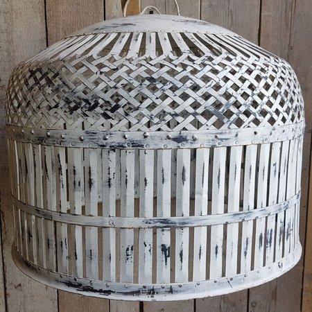 Robuuste landelijke rustieke hanglamp wit - HO6