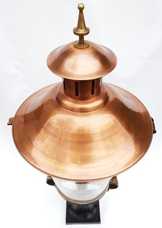 Klassieke ronde koperen lantaarnkap 60 cm