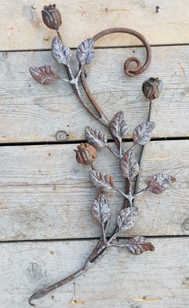Smeedijzeren rozen met blad en steel - OS67