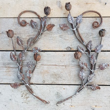 Smeedijzeren rozen met blad en steel - OS67