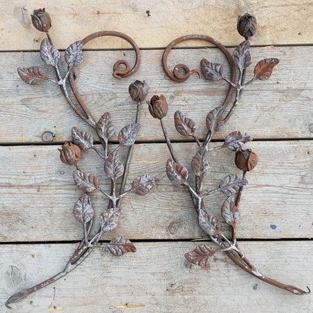 Smeedijzeren rozen met blad en steel - OS67