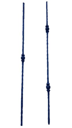 Smeedijzeren trapspijl met dubbel rond ornament - Spijl11