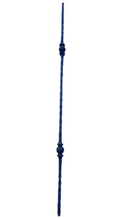 Smeedijzeren trapspijl met dubbel rond ornament - Spijl11