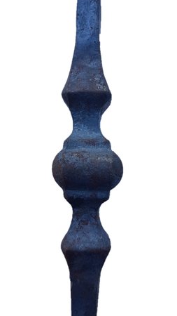 Smeedijzeren trapspijl met dubbel vierkant ornament - Spijl13