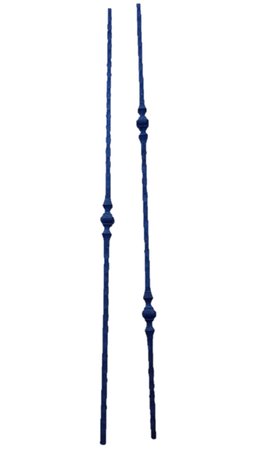 Smeedijzeren trapspijl met dubbel vierkant ornament - Spijl13