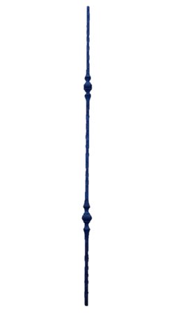 Smeedijzeren trapspijl met dubbel vierkant ornament - Spijl13