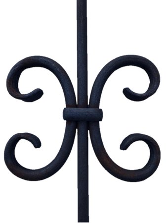 Smeedijzeren sierspijl met krullen - Spijl16