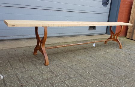 Rustieke tuinbank met eiken plank