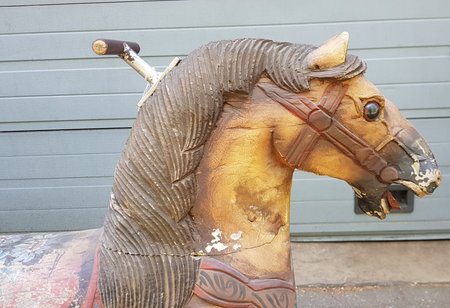 Antiek Kermis paard uit draaimolen