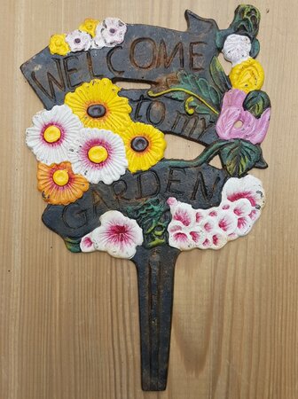 Gietijzeren tuinsteker Welkom in mijn tuin