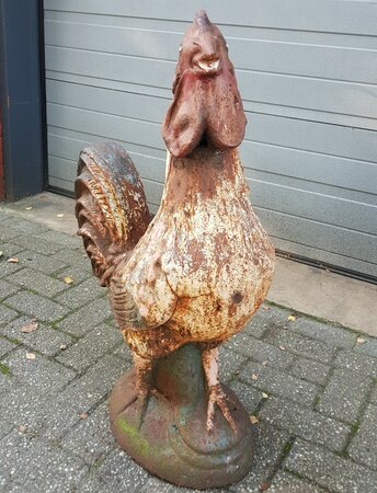 Groot gietijzeren beeld Haan