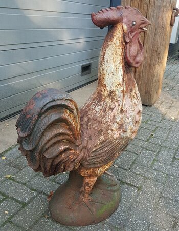 Groot gietijzeren beeld Haan