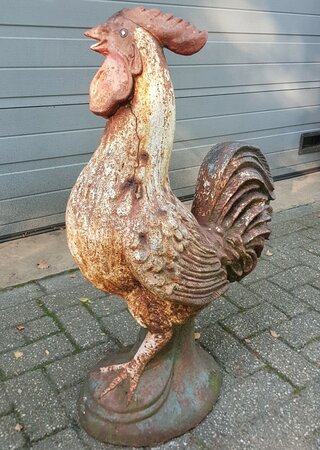 Groot gietijzeren beeld Haan