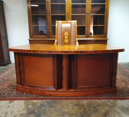 Antiek Art Nouveau bureau met bureaustoel