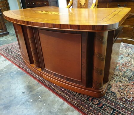Antiek Art Nouveau bureau met bureaustoel