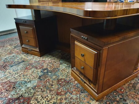 Antiek Art Nouveau bureau met bureaustoel