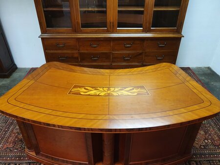 Antiek Art Nouveau bureau met bureaustoel