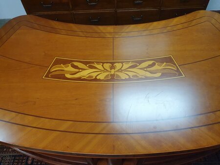 Antiek Art Nouveau bureau met bureaustoel