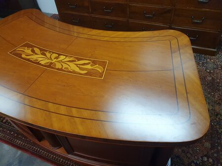Antiek Art Nouveau bureau met bureaustoel