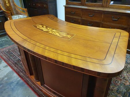 Antiek Art Nouveau bureau met bureaustoel