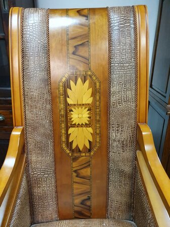 Antiek Art Nouveau bureau met bureaustoel