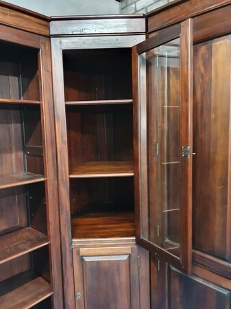 Klassieke Jan Frantzen mahonie hoek-boekenkast
