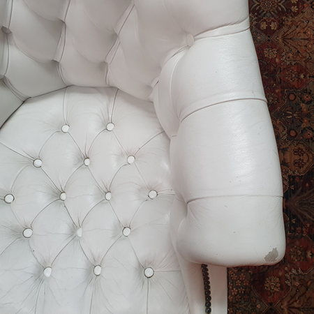 Antieke Chesterfield Director chair bureaustoel wit