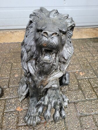 Antiek koppel bronze Leeuwen