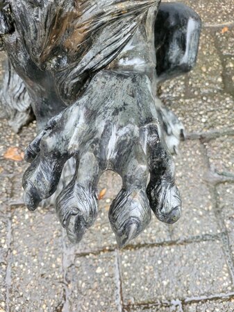 Antiek koppel bronze Leeuwen