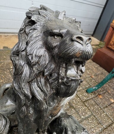 Antiek koppel bronze Leeuwen