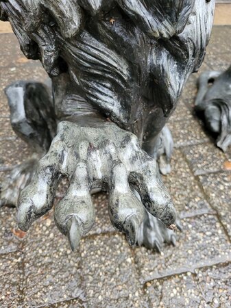 Antiek koppel bronze Leeuwen