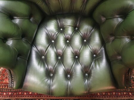 Antieke Chesterfield Director chair bureaustoel donkergroen