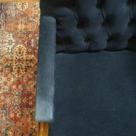 Antieke Chesterfield Gainsborough bureaustoel zwart stof