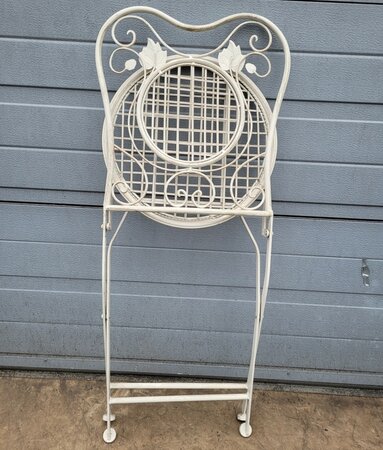 Antieke Franse smeedijzeren bistrostoelen