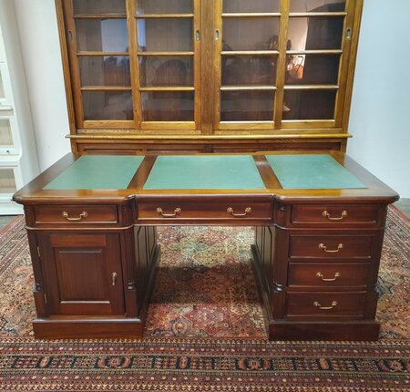 Engels mahonie dubbel bureau
