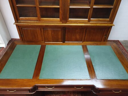 Engels mahonie dubbel bureau