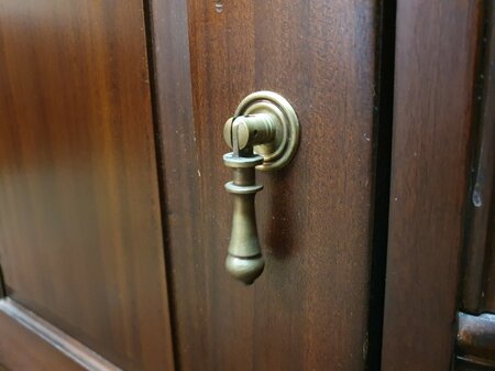 Engels mahonie dubbel bureau