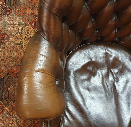 Antieke Chesterfield Director chair bureaustoel Bruin