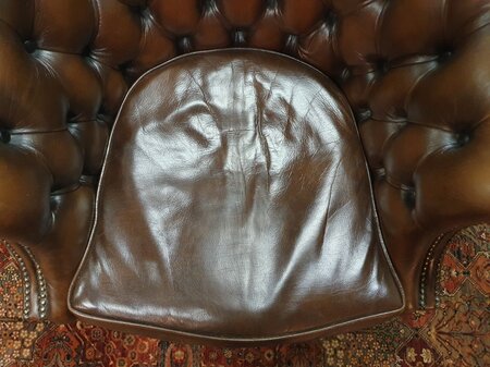 Antieke Chesterfield Director chair bureaustoel Bruin