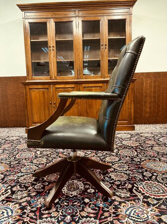 Antieke Chesterfield Gainsborough bureaustoel Groen